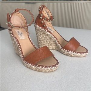 Valentino Rockstud Espadrille Wedge Sandals